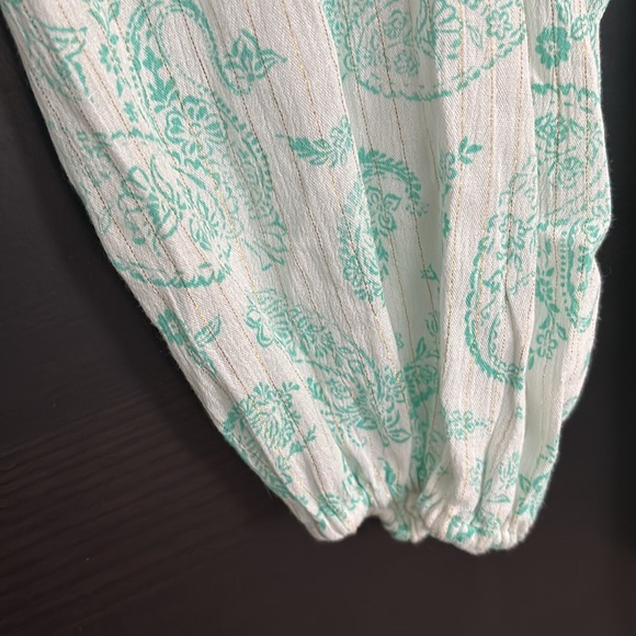 House of Harlow 1960 Paisley Print Long Sleeve Smocked Mini Dress - Picture 8 of 12